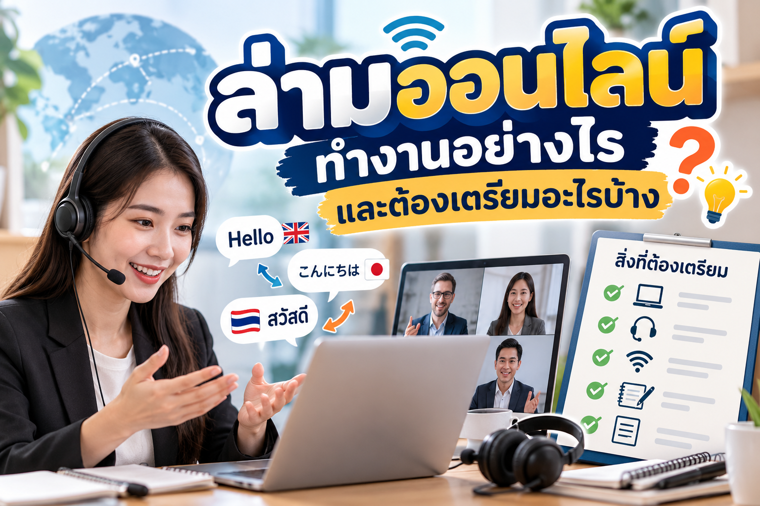 ล่ามออนไลน์ทำงานอย่างไร และต้องเตรียมอะไรบ้าง