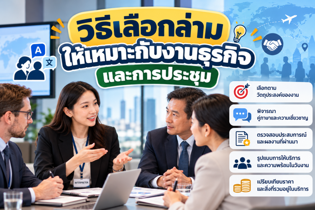วิธีเลือกล่ามให้เหมาะกับงานธุรกิจและการประชุม