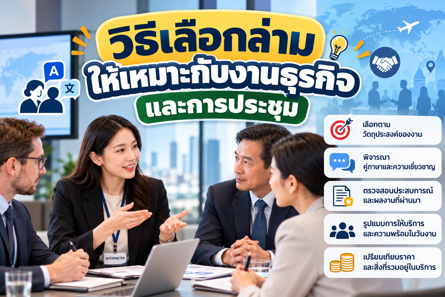 วิธีเลือกล่ามให้เหมาะกับงานธุรกิจและการประชุม