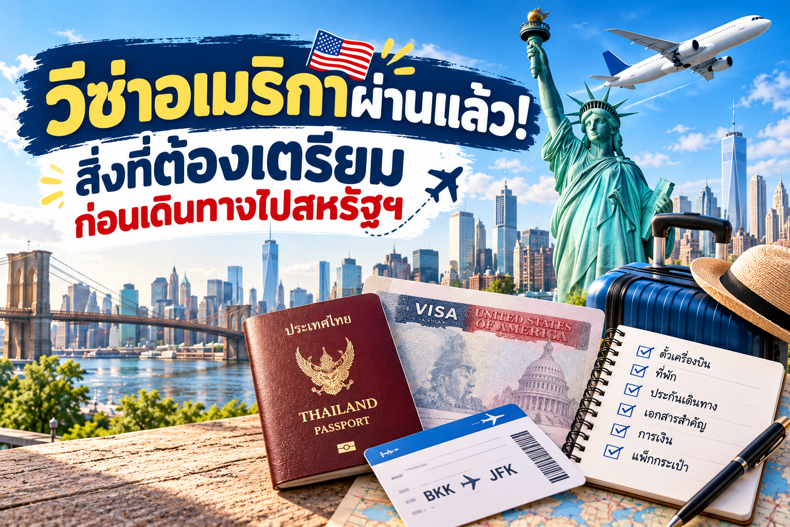 วีซ่าอเมริกาผ่านแล้ว! สิ่งที่ต้องเตรียมก่อนเดินทางไปสหรัฐฯ